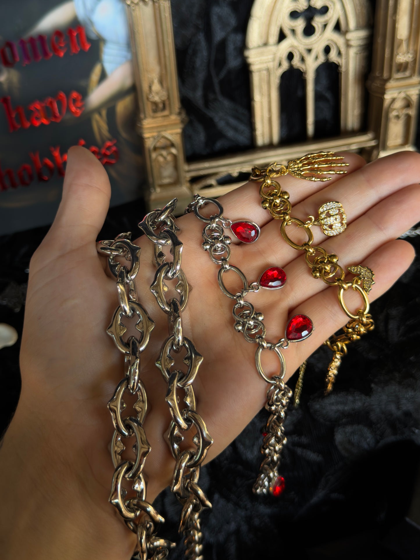 SALEM CALLING - Mother of Hades Gold Plated Halloween Charm Bracelet