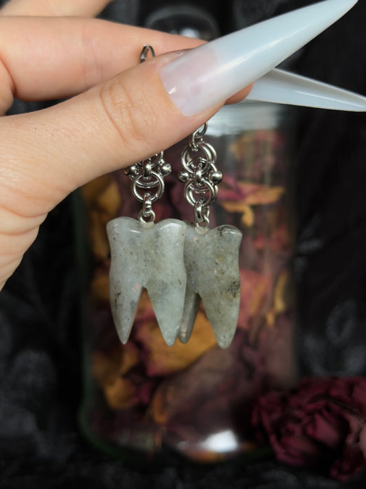 GREY SCALE - Teeth Pendant Ear Hanger