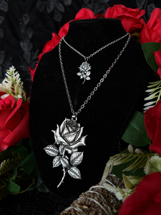 CONDOLENCES ROSE - Mother of Hades Rose Necklace