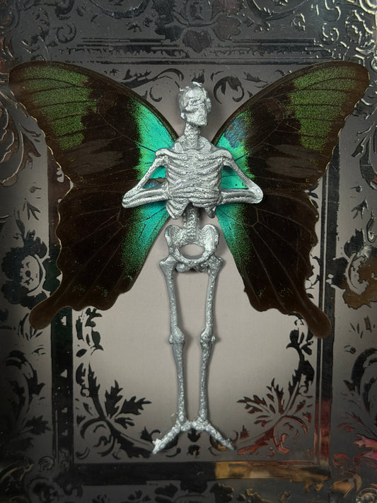 MOLTEN SILVER SWALLOWTAIL FAIRY - Mother of Hades Dead Fairy Frame