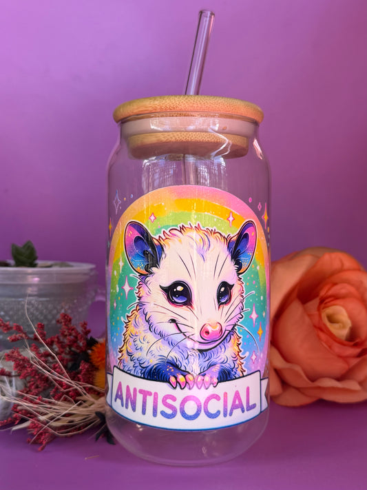 ANTISOCIAL - Glass Latte Drink Cup