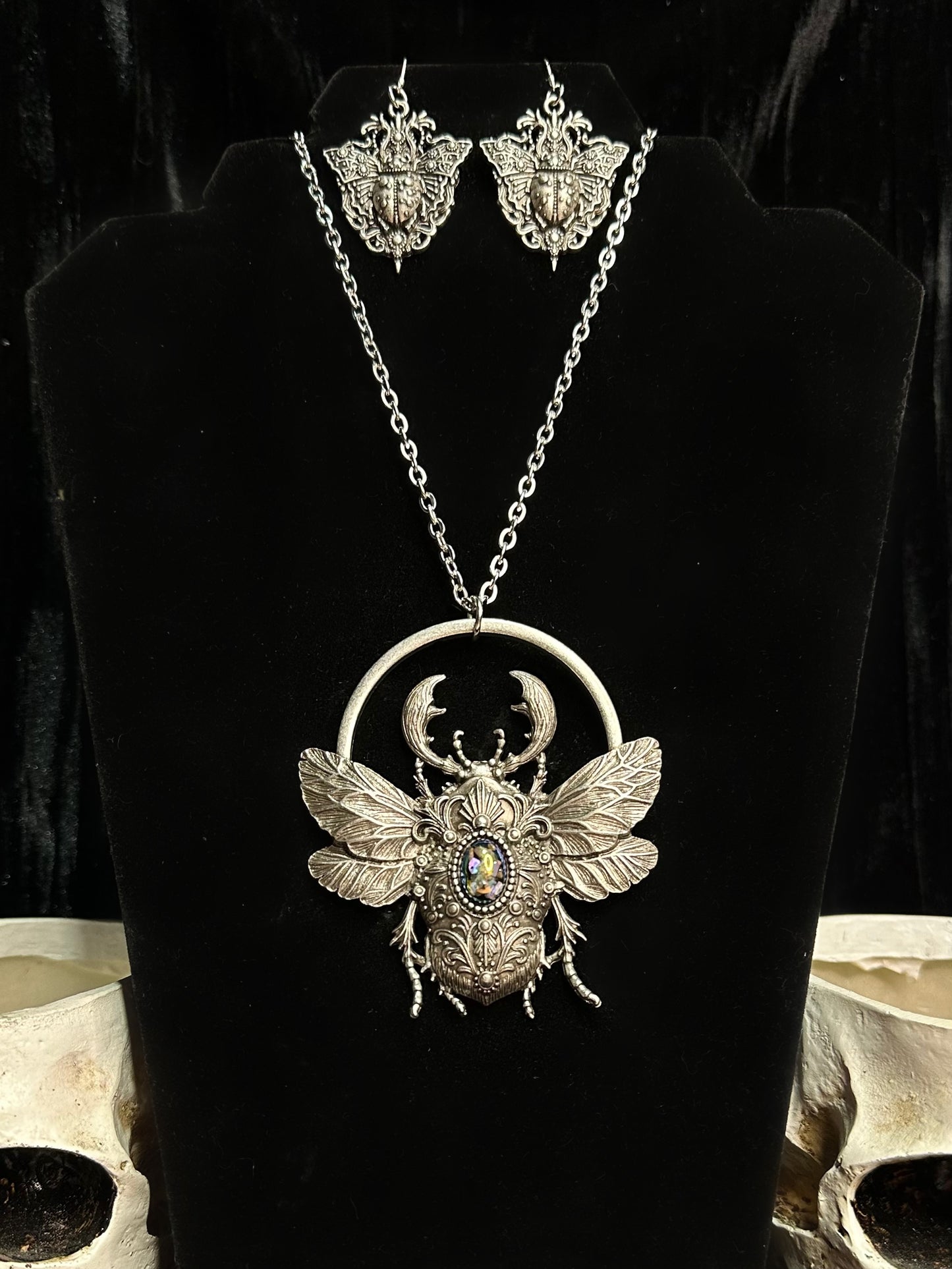 SCARAB RISING - Mother of Hades Beetle Necklace