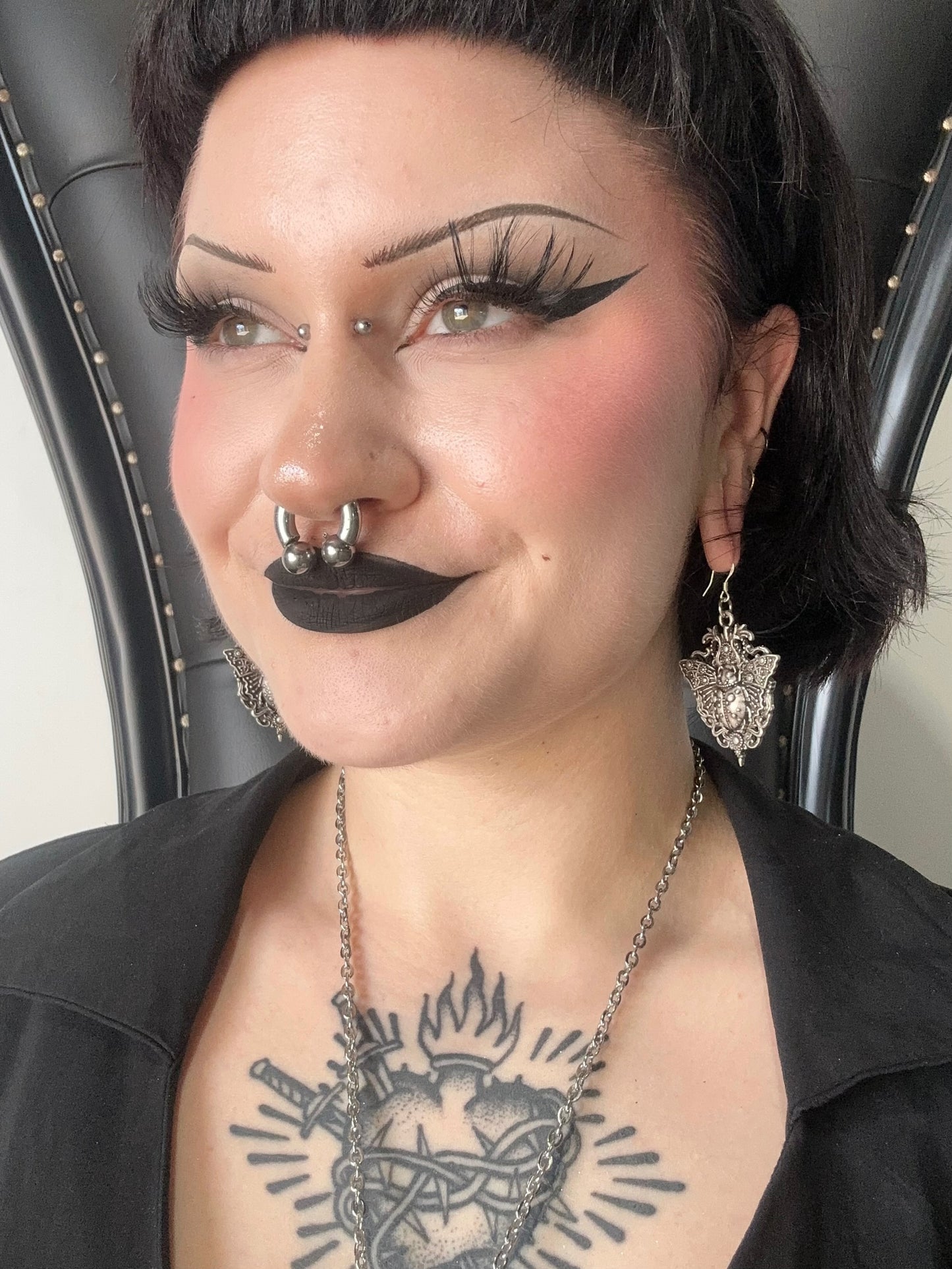 TWIN SCARAB - Mother of Hades Beetle Earrings