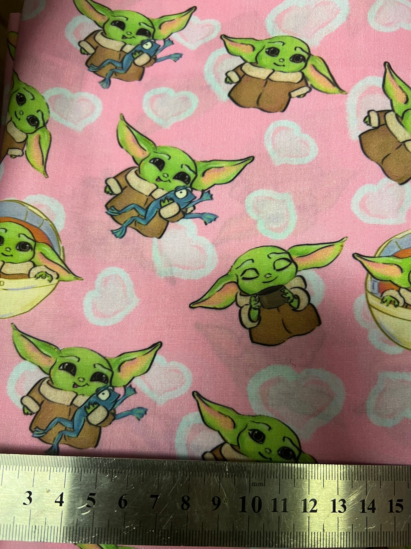 BABY YODA AND FROG - Polycotton Fabric from Japan