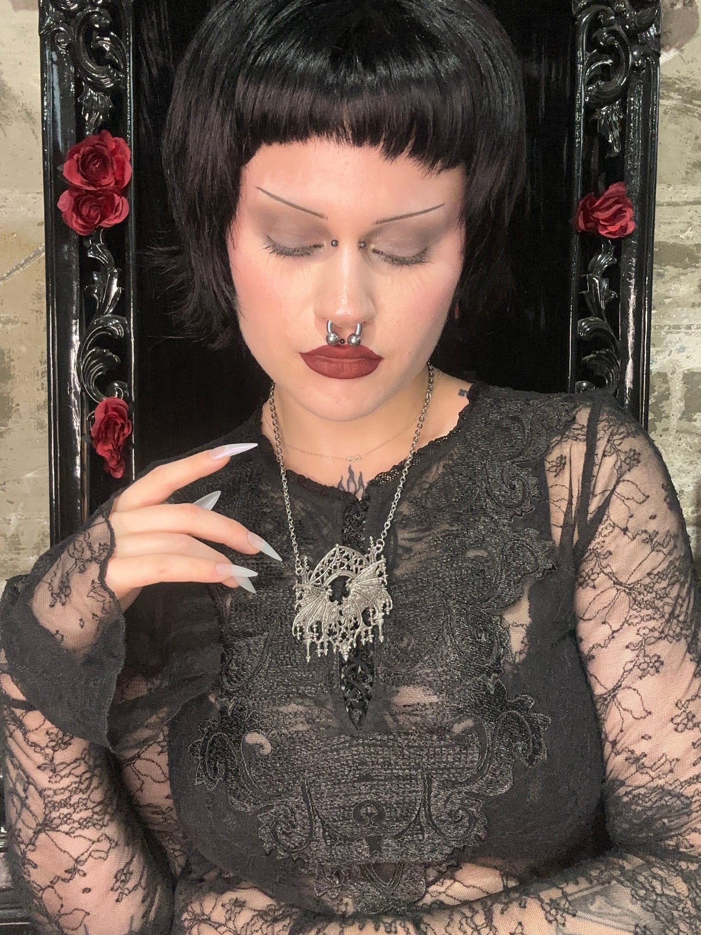 NONE SHALL PASS - Mother of Hades NIGHT GARDEN Necklace