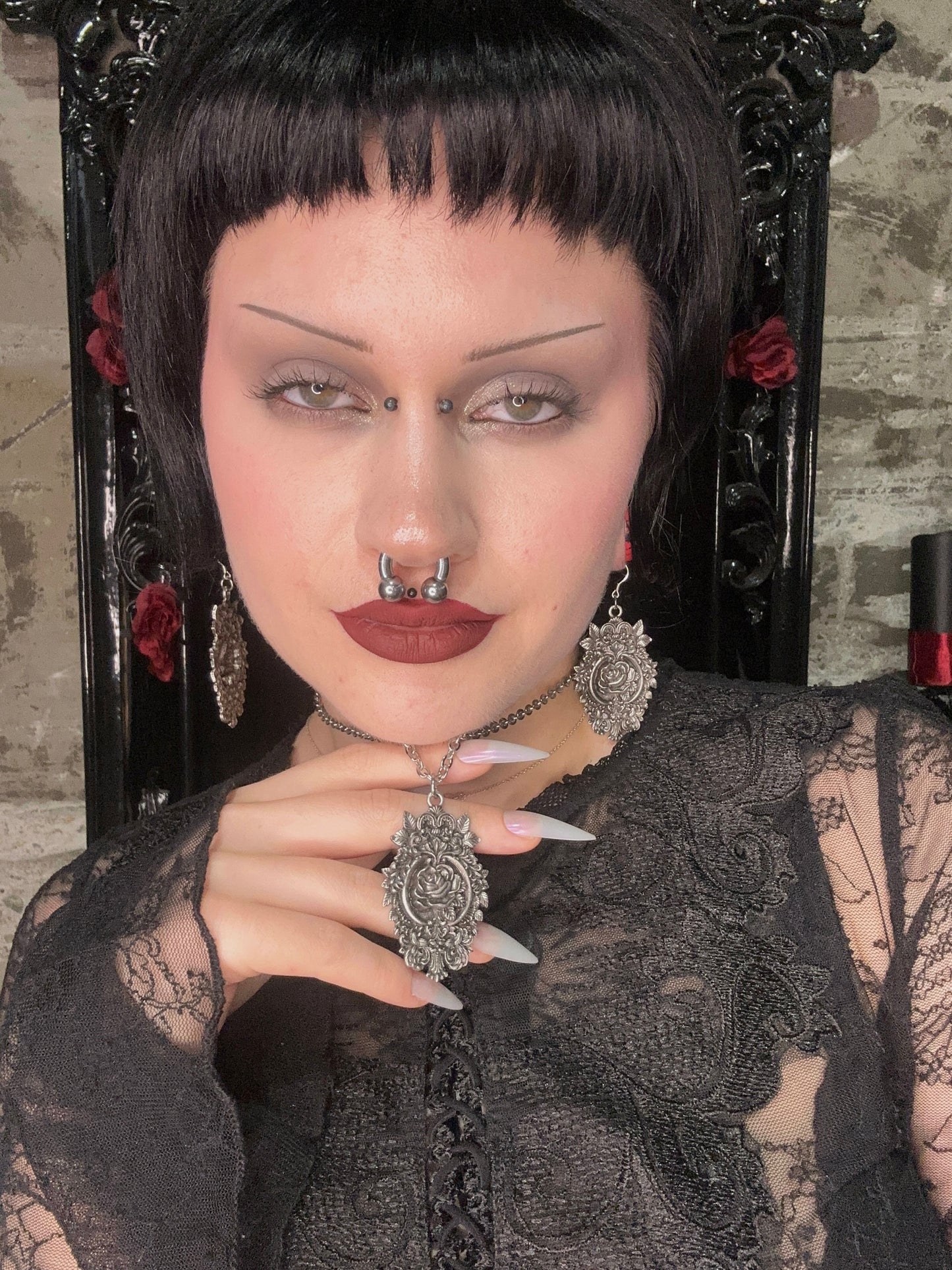 ETERNAL ROSE - Mother of Hades NIGHT GARDEN Earrings