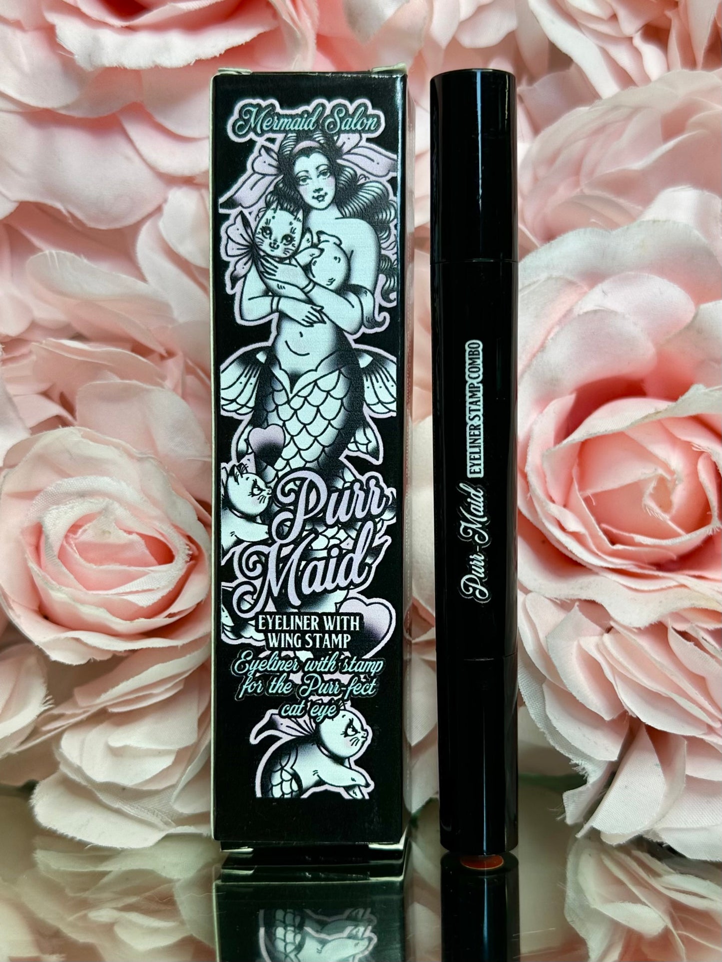 PURRMAID RED - Eyeliner stamp with liquid liner