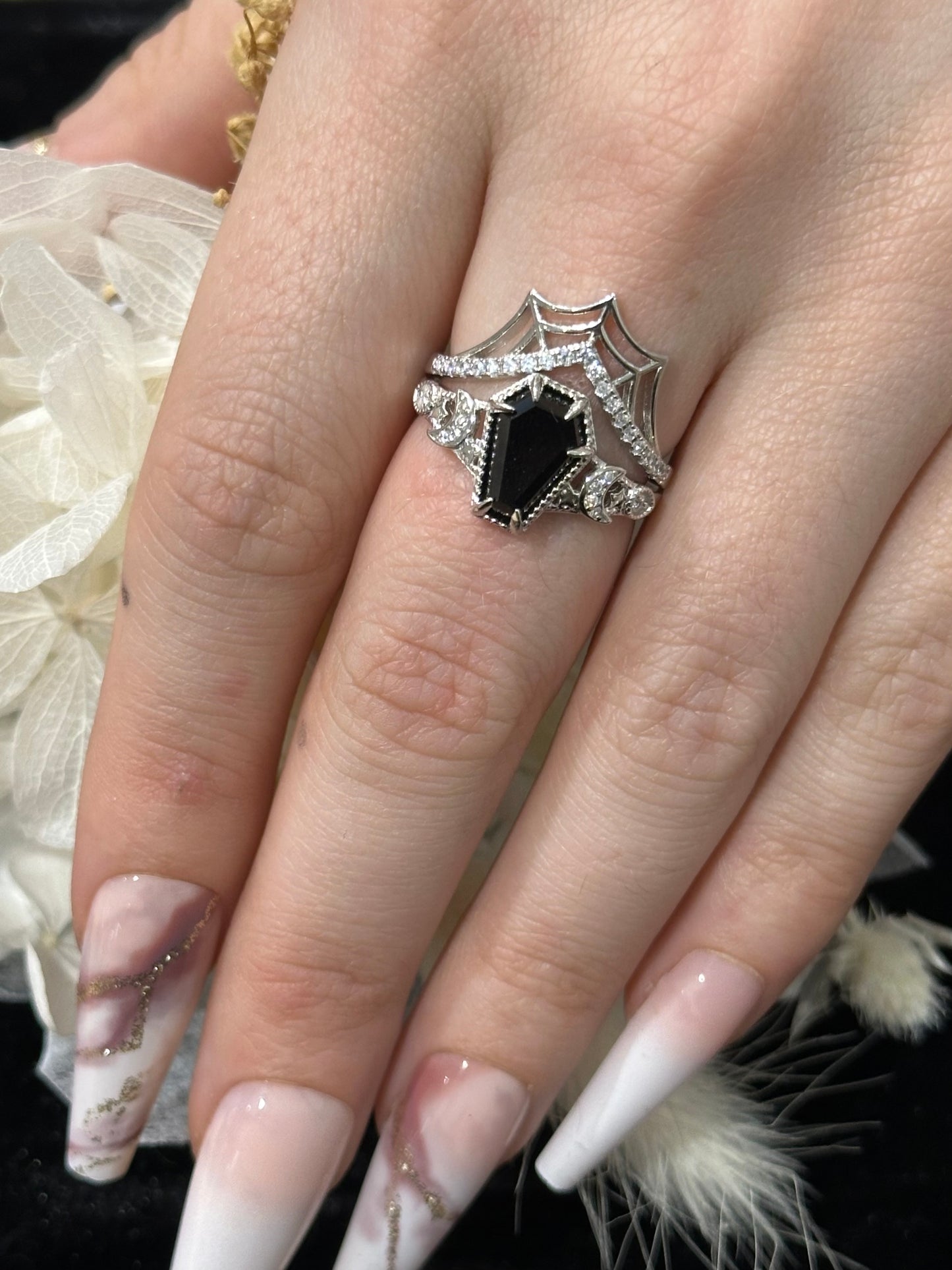 Spinderella - 925 Silver Ring w/ cubic zirconia