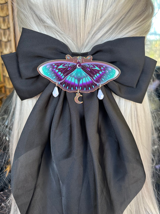La Bella Luna - Moth Hair Bow with brooch