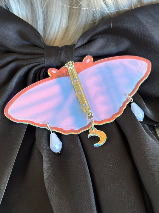 La Bella Luna - Moth Hair Bow with brooch