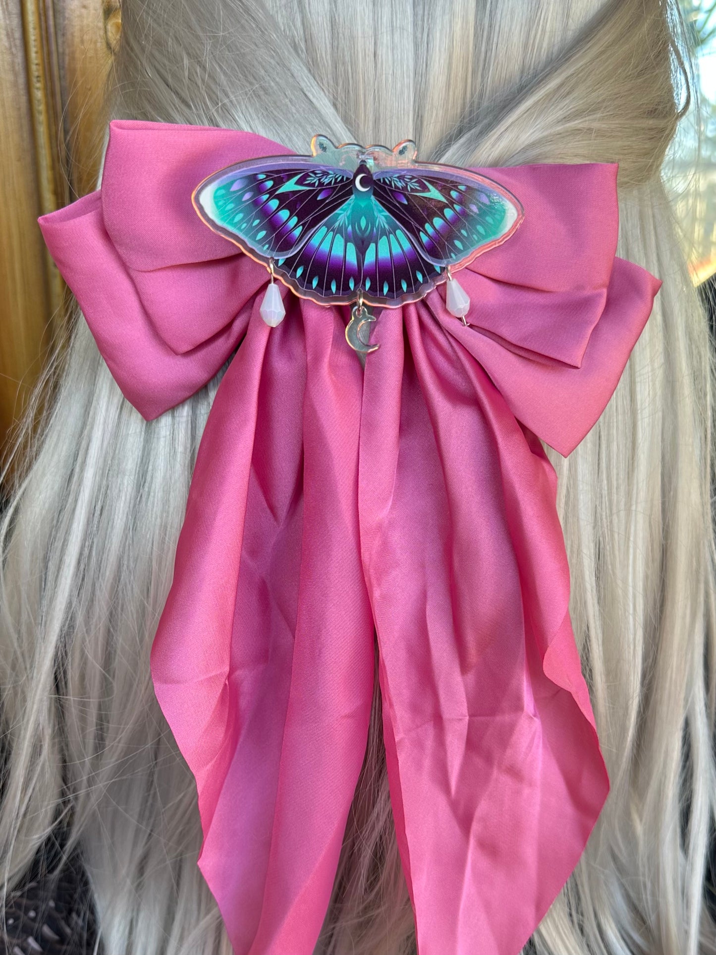 La Bella Luna - Moth Hair Bow with brooch