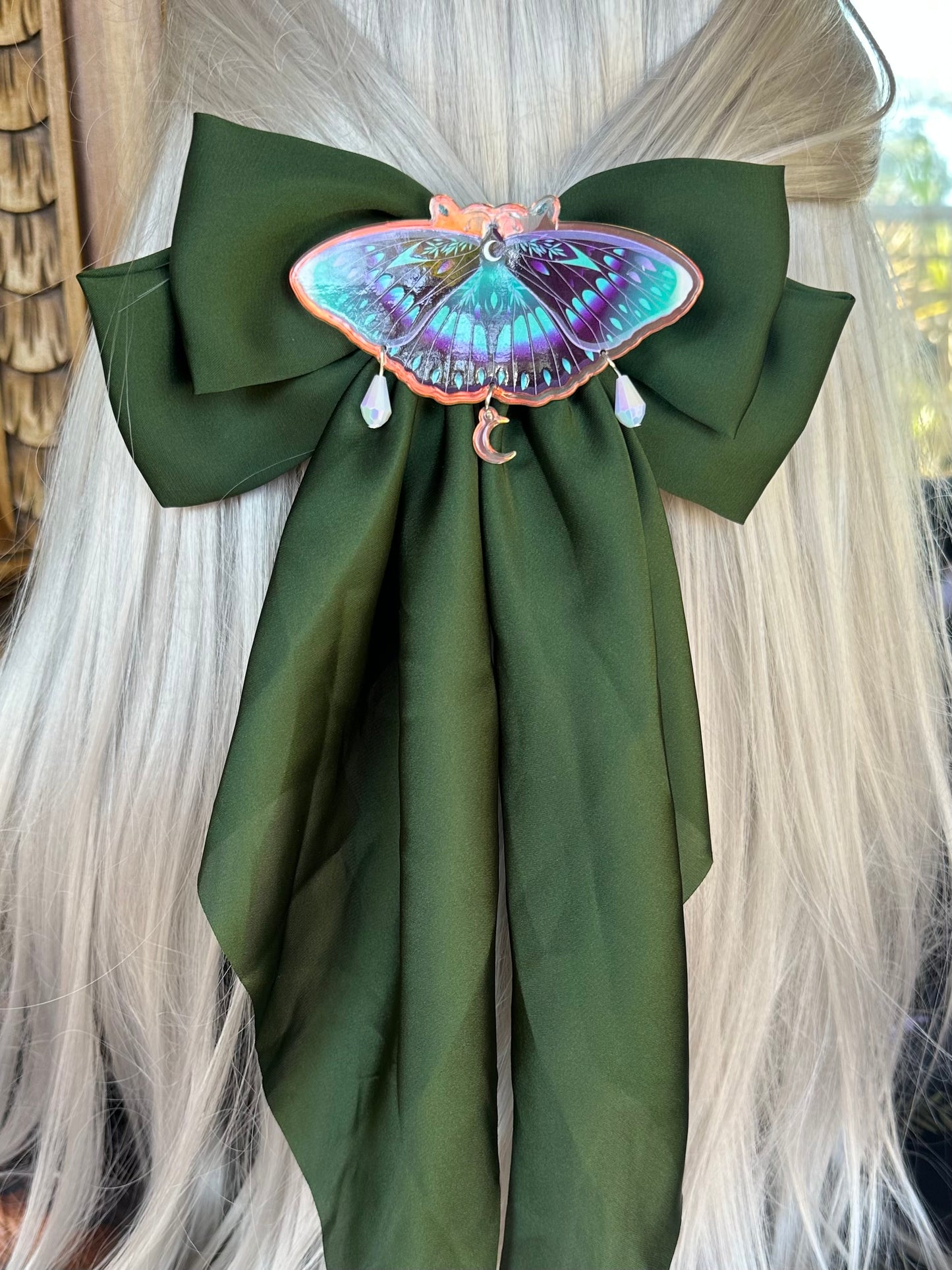 La Bella Luna - Moth Hair Bow with brooch