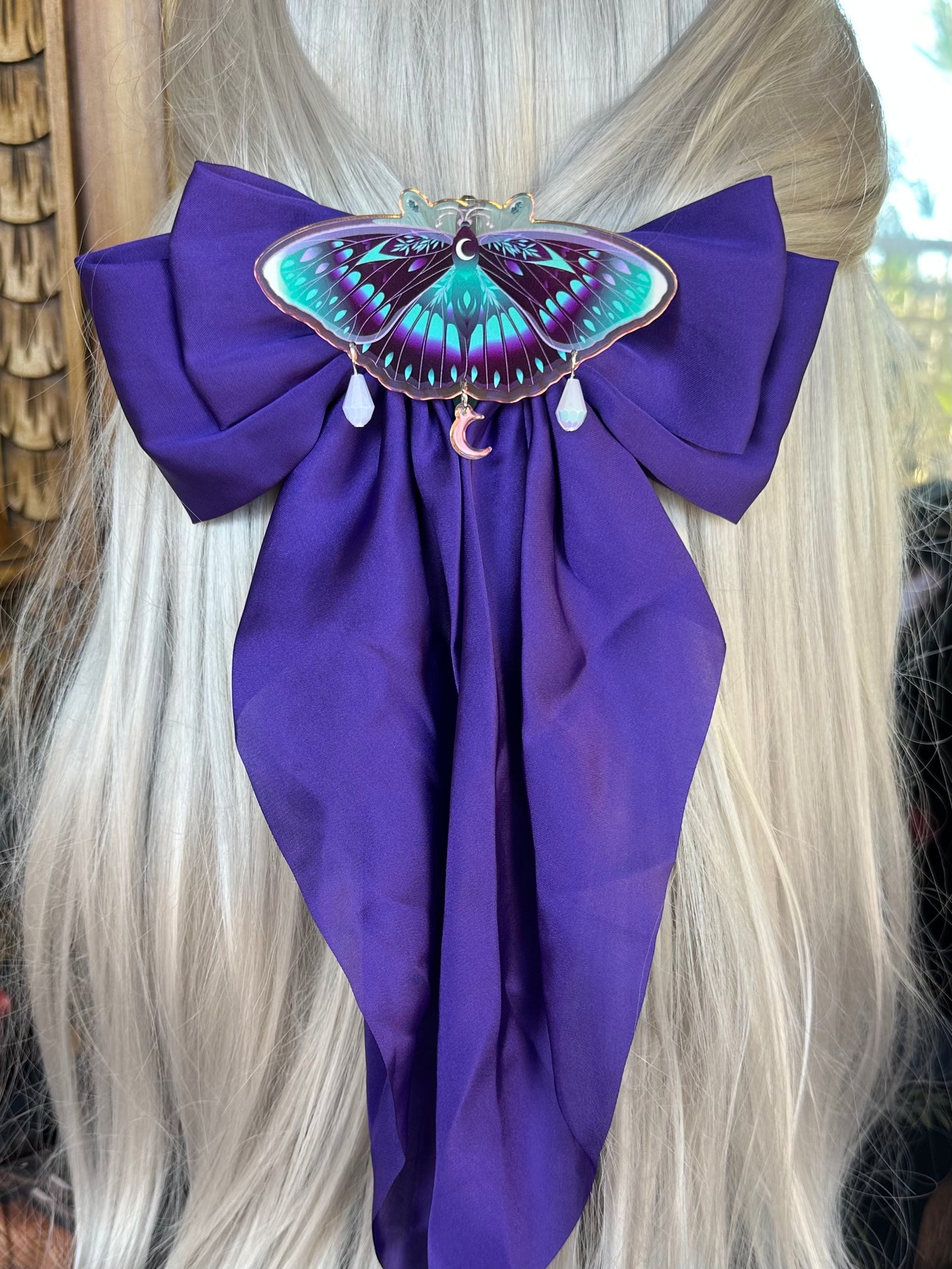 La Bella Luna - Moth Hair Bow with brooch