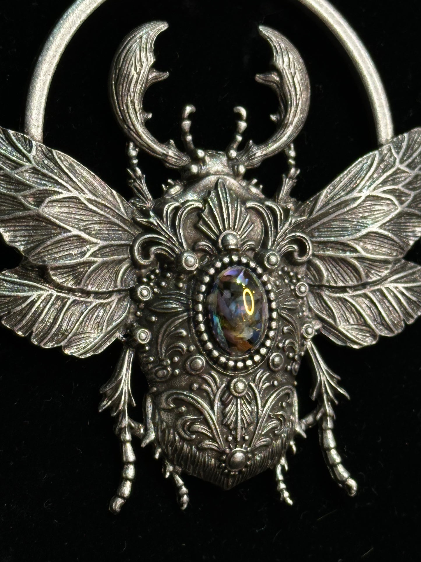 SCARAB RISING - Mother of Hades Beetle Necklace