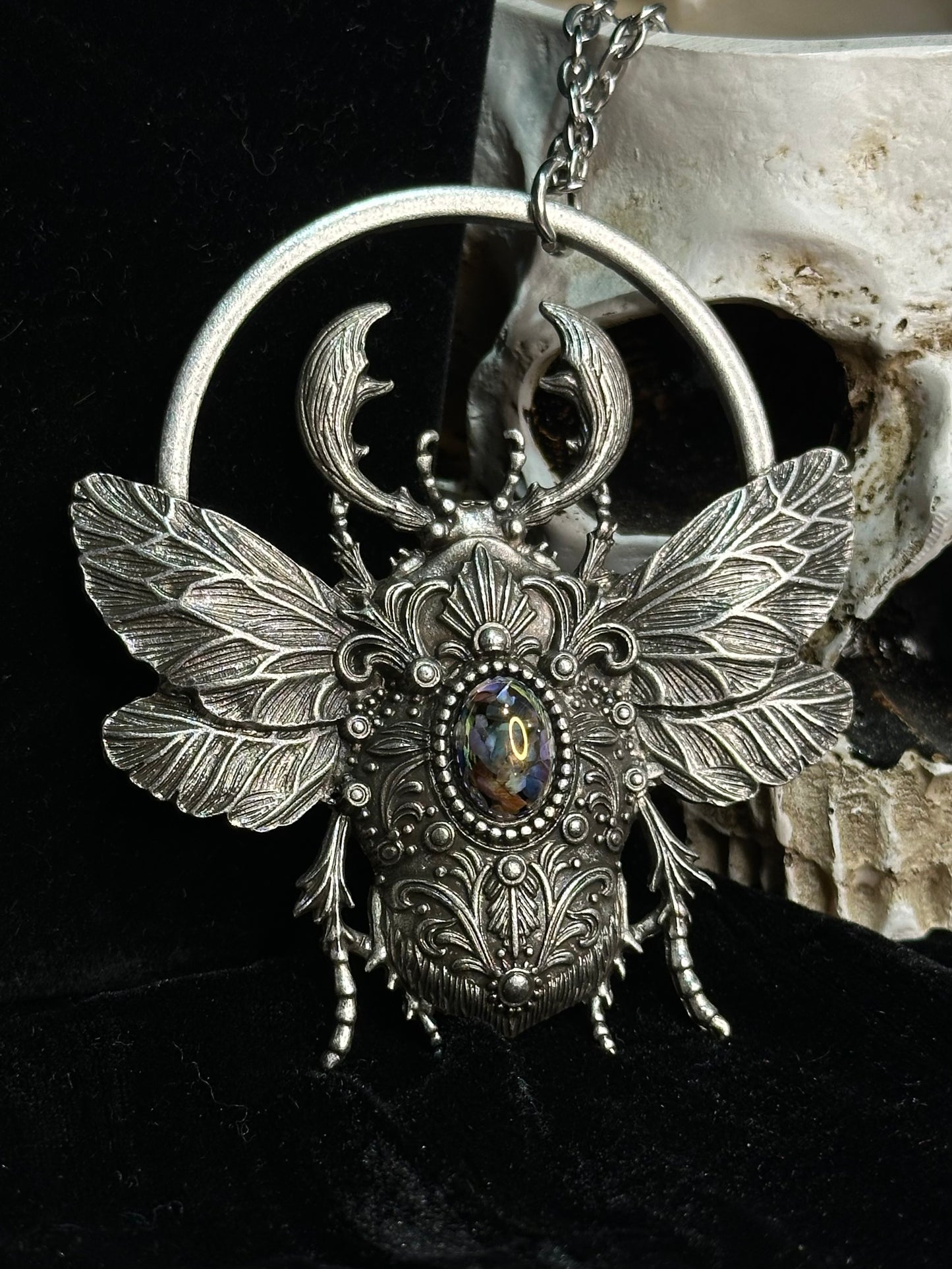 SCARAB RISING - Mother of Hades Beetle Necklace