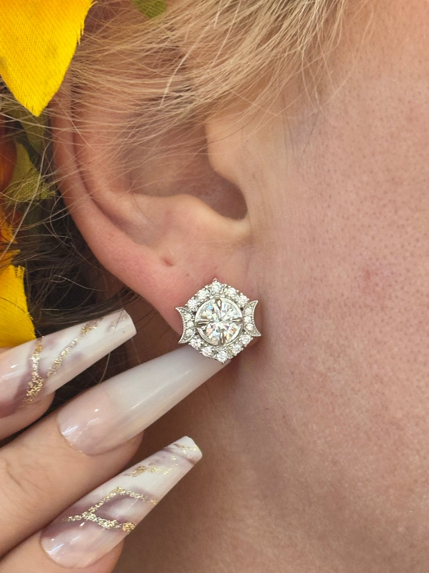 Full Moon - 925 silver triple luna Earrings