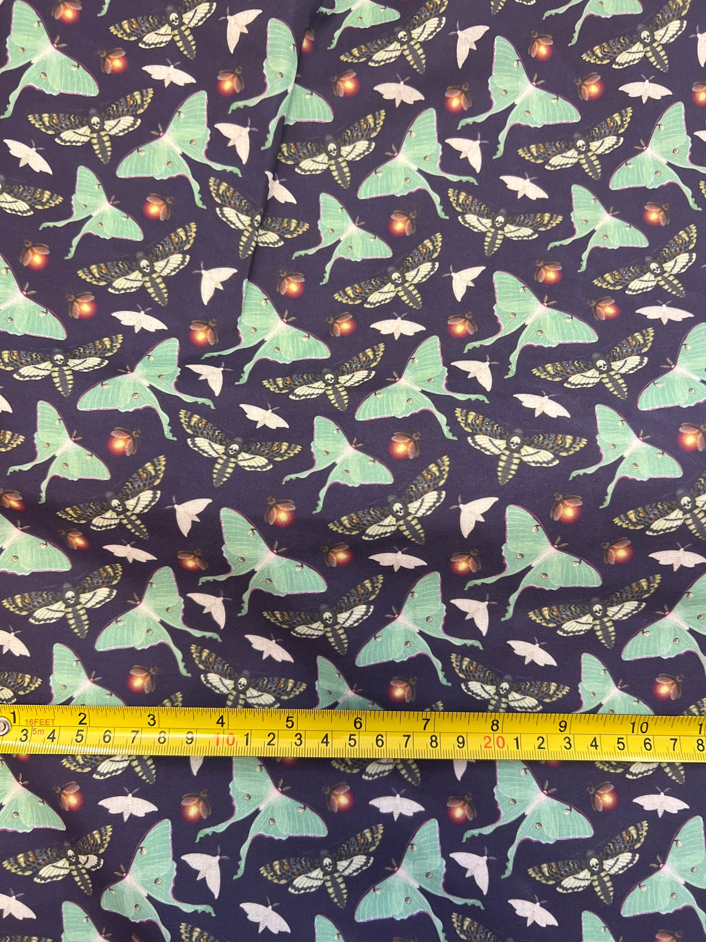 LUNAR MOTH AQUA - Polycotton Fabric from Japan