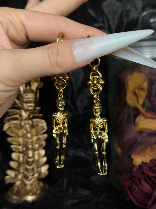 THE LOVERS - 18 Karat Gold Plated Skeleton Ear Hanger