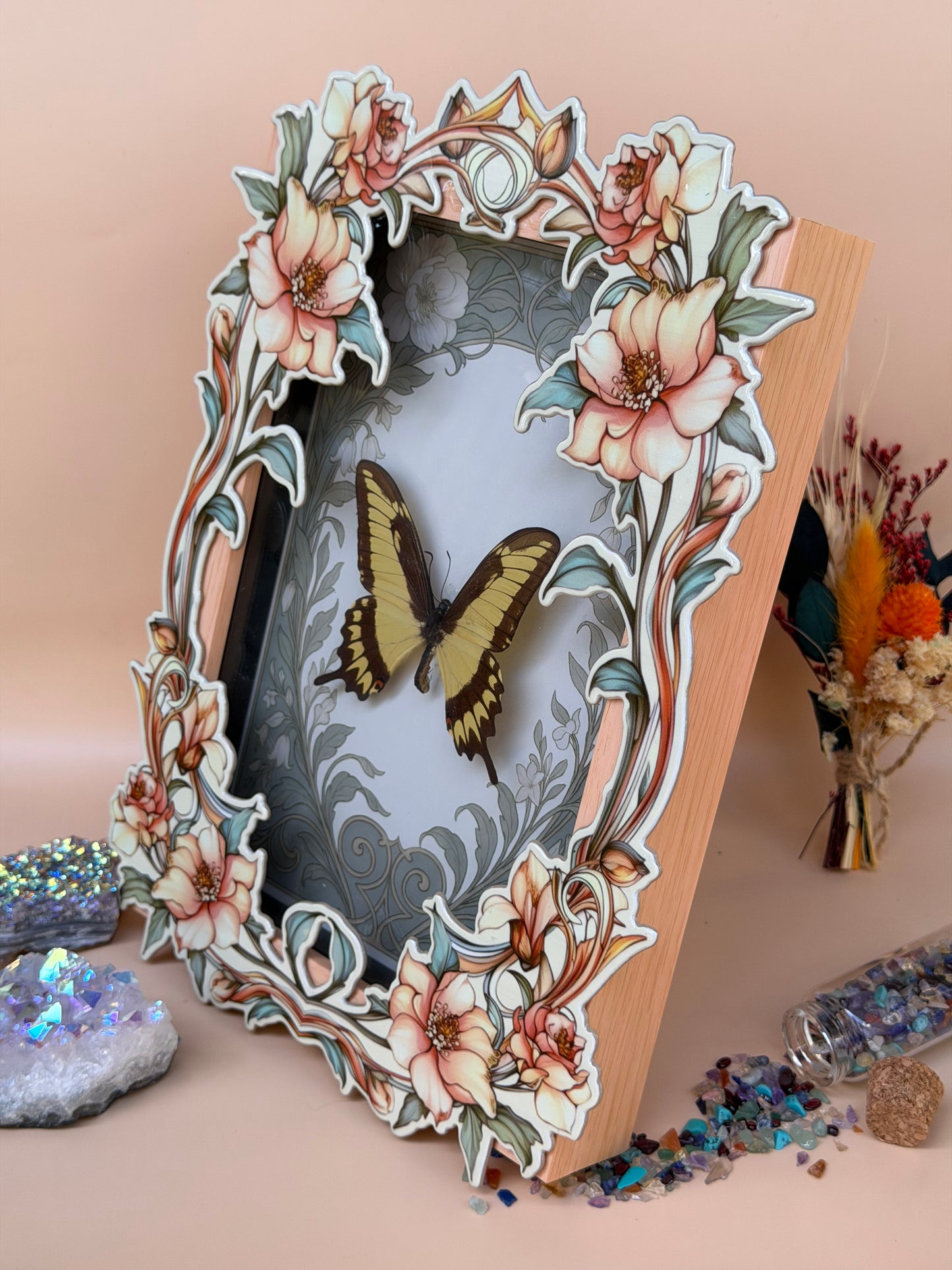 KING SWALLOWTAIL BUTTERFLY - heraclides thoas Framed Specimen