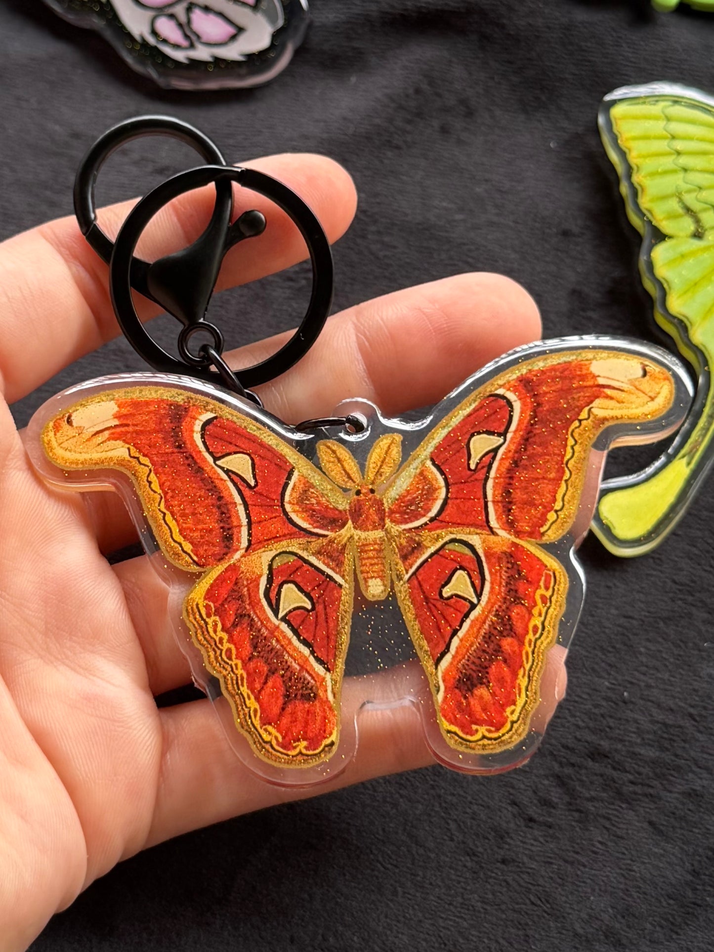 ATTICUS ATLAS MOTH - Drop Dead Gorgeous Sparkle Keychain