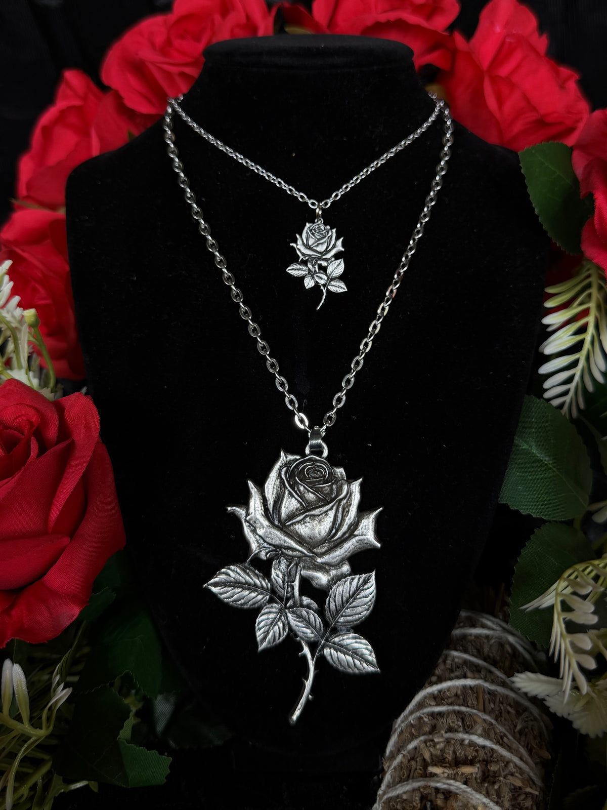 MINI CONDOLENCES ROSE - Mother of Hades Mini Rose Necklace