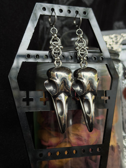 CARRION - Bird Skull Pendant Ear Hanger