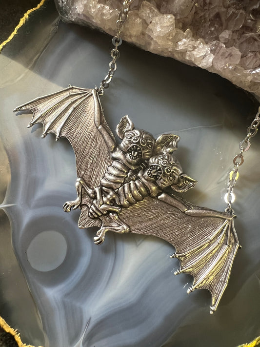 TWO FACED MACABRE BAT - Mother Of Hades X BESERK Necklace