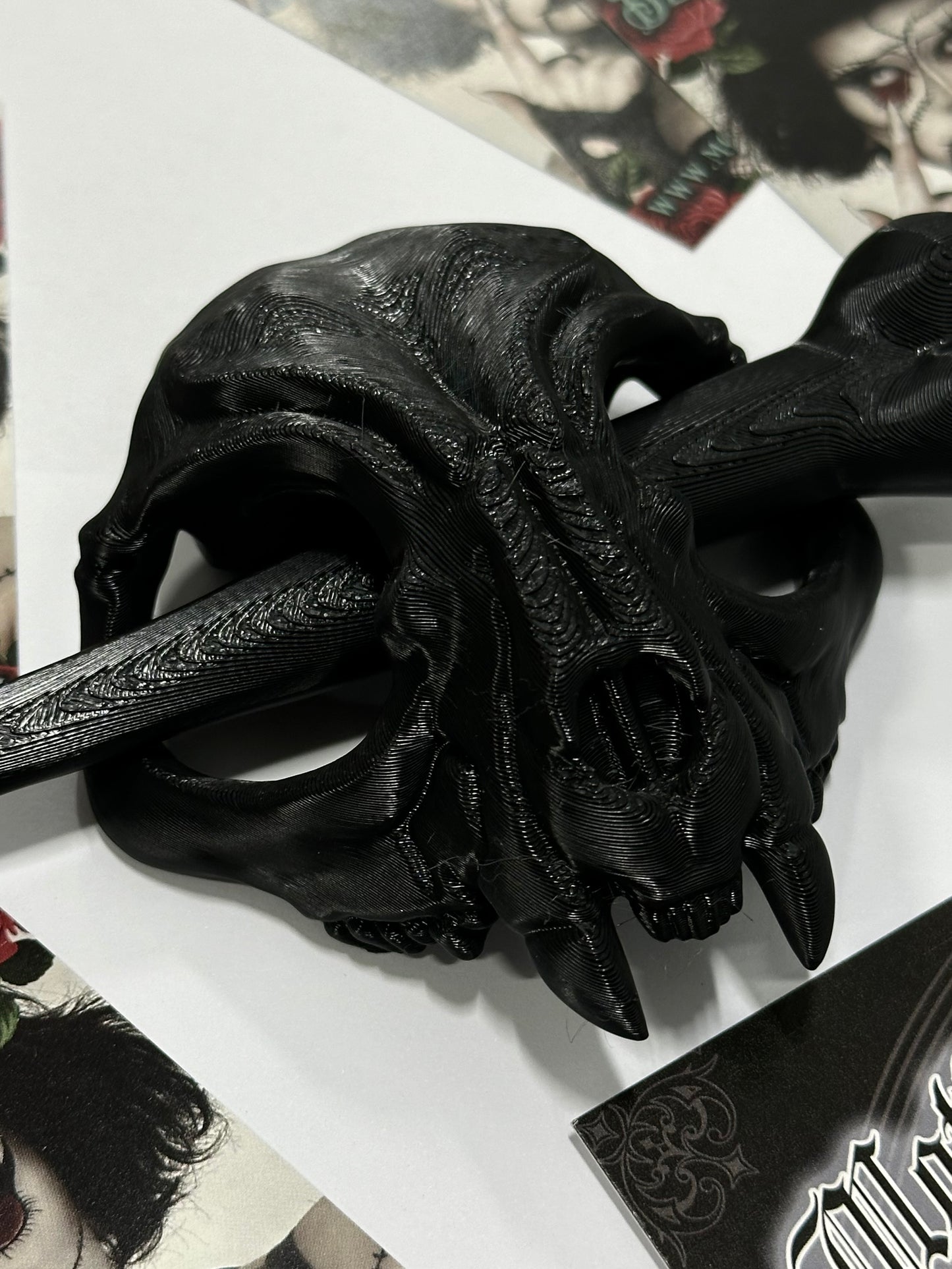 CAT SKULL HAIR PIN - Mother of Hades Hair Pin