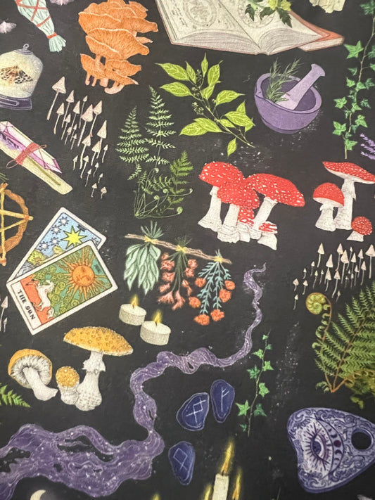 ENCHANTED FOREST WITCH - Polycotton Fabric from Japan