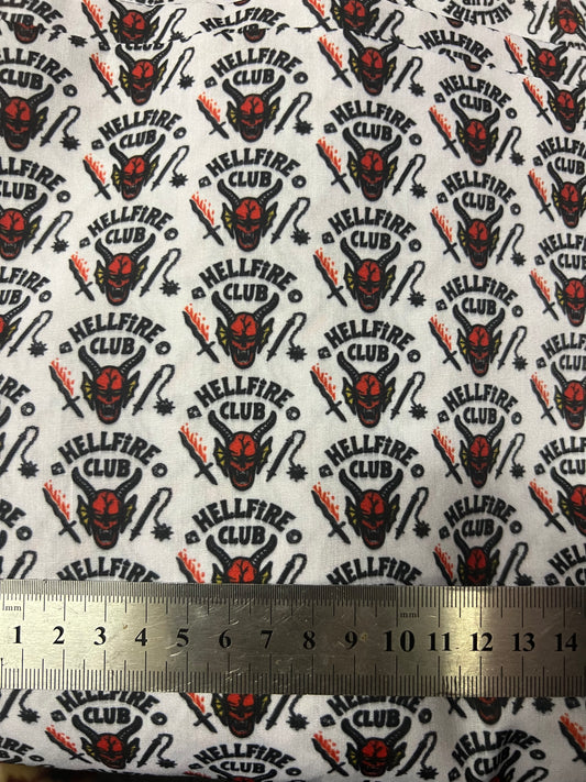 HELLFIRE CLUB STRANGER THINGS - Polycotton Fabric from Japan