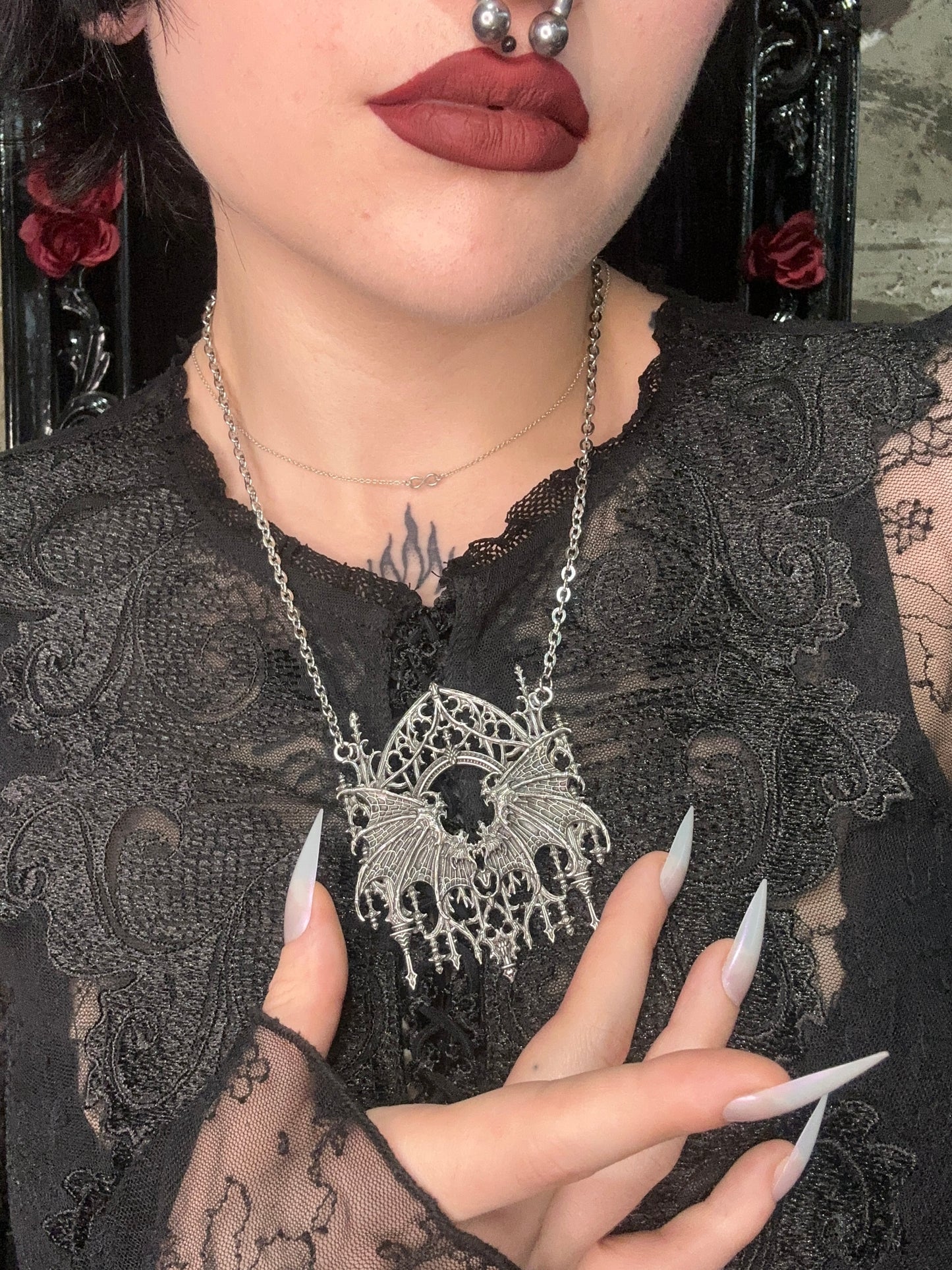 NONE SHALL PASS -  Mother of Hades NIGHT GARDEN Necklace