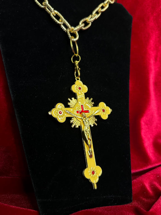 BLOOD OF CHRIST - Beige enamel necklace