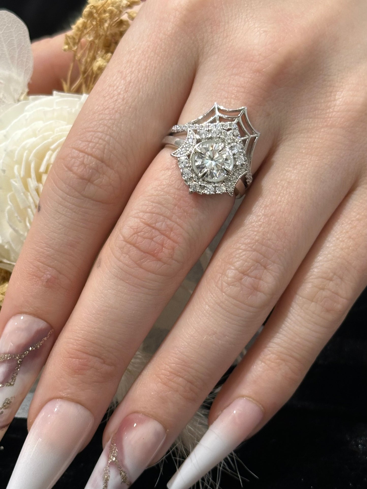 Spinderella - 925 Silver Ring w/ cubic zirconia