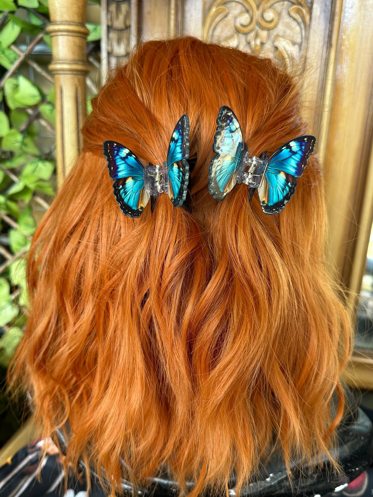 SAPPHIRE BLUE - Twin Butterfly Hair Clip Set