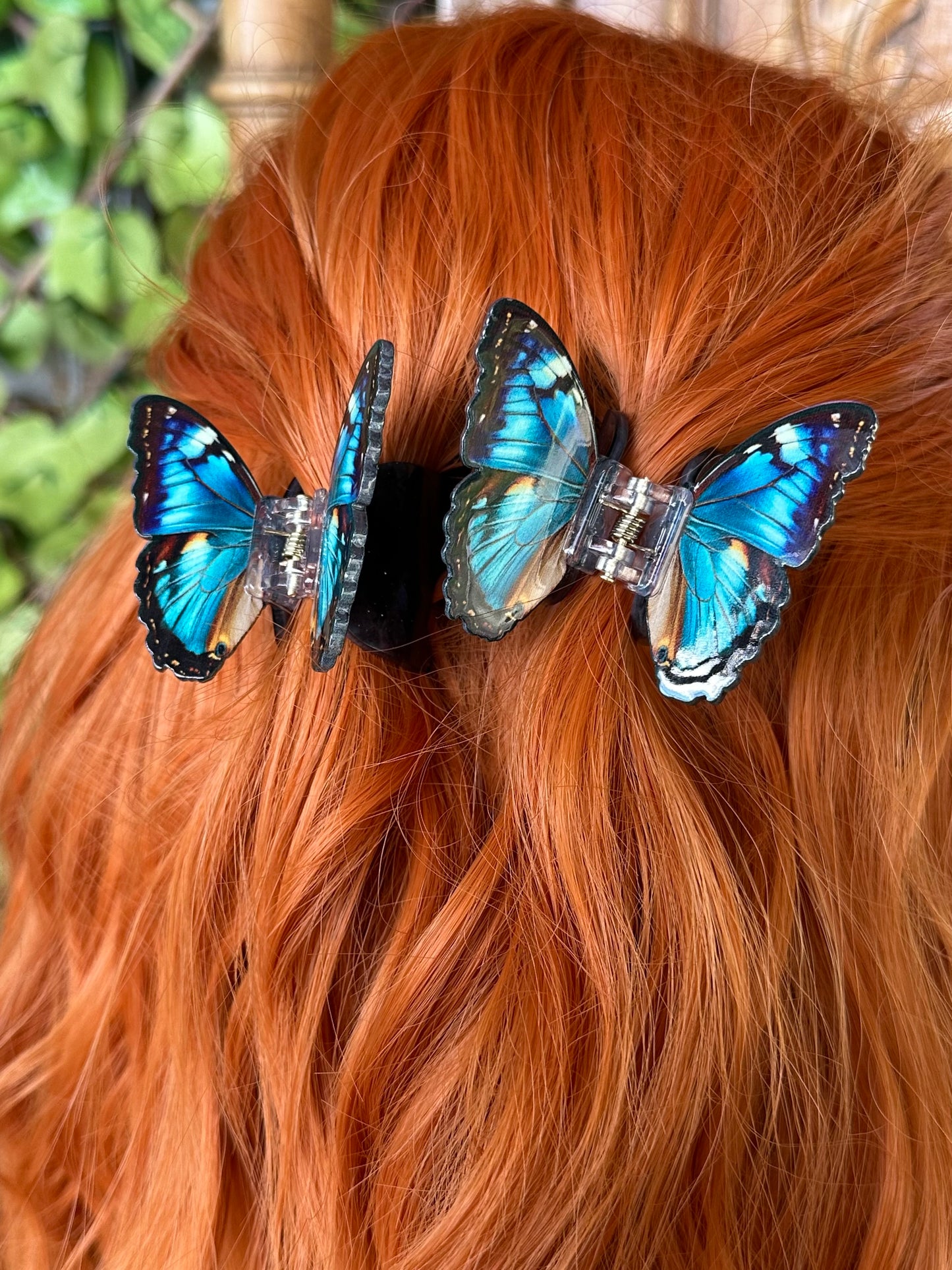 SAPPHIRE BLUE - Twin Butterfly Hair Clip Set