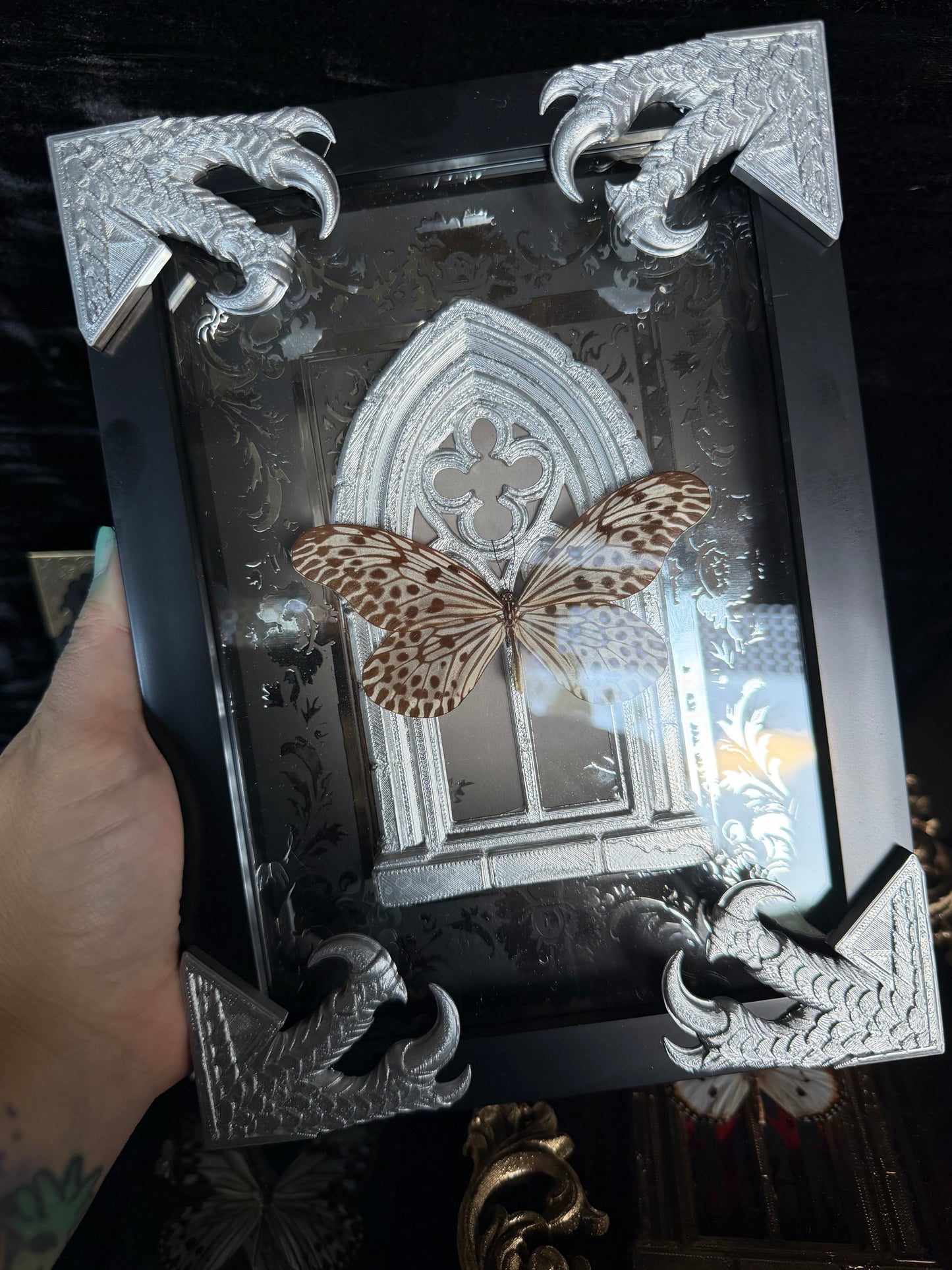 VINTAGE  PLATINUM - silver a5 specimen frame