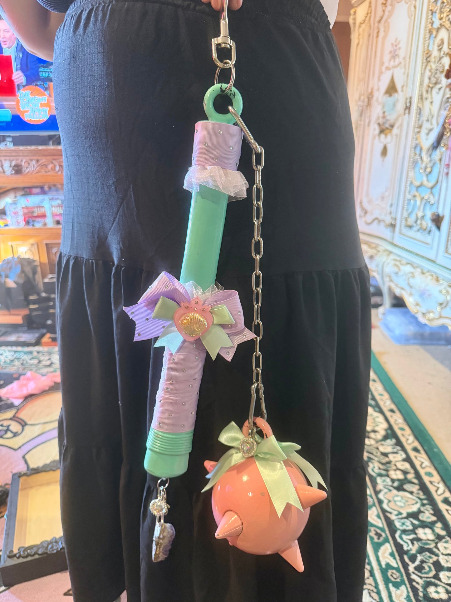 FAIRY FLAIL - Pastel mermaid oversized prop / keychain