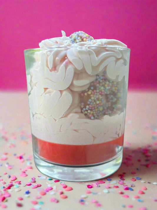 PINK FRENCH VANILLA SWIRL -  soy candle