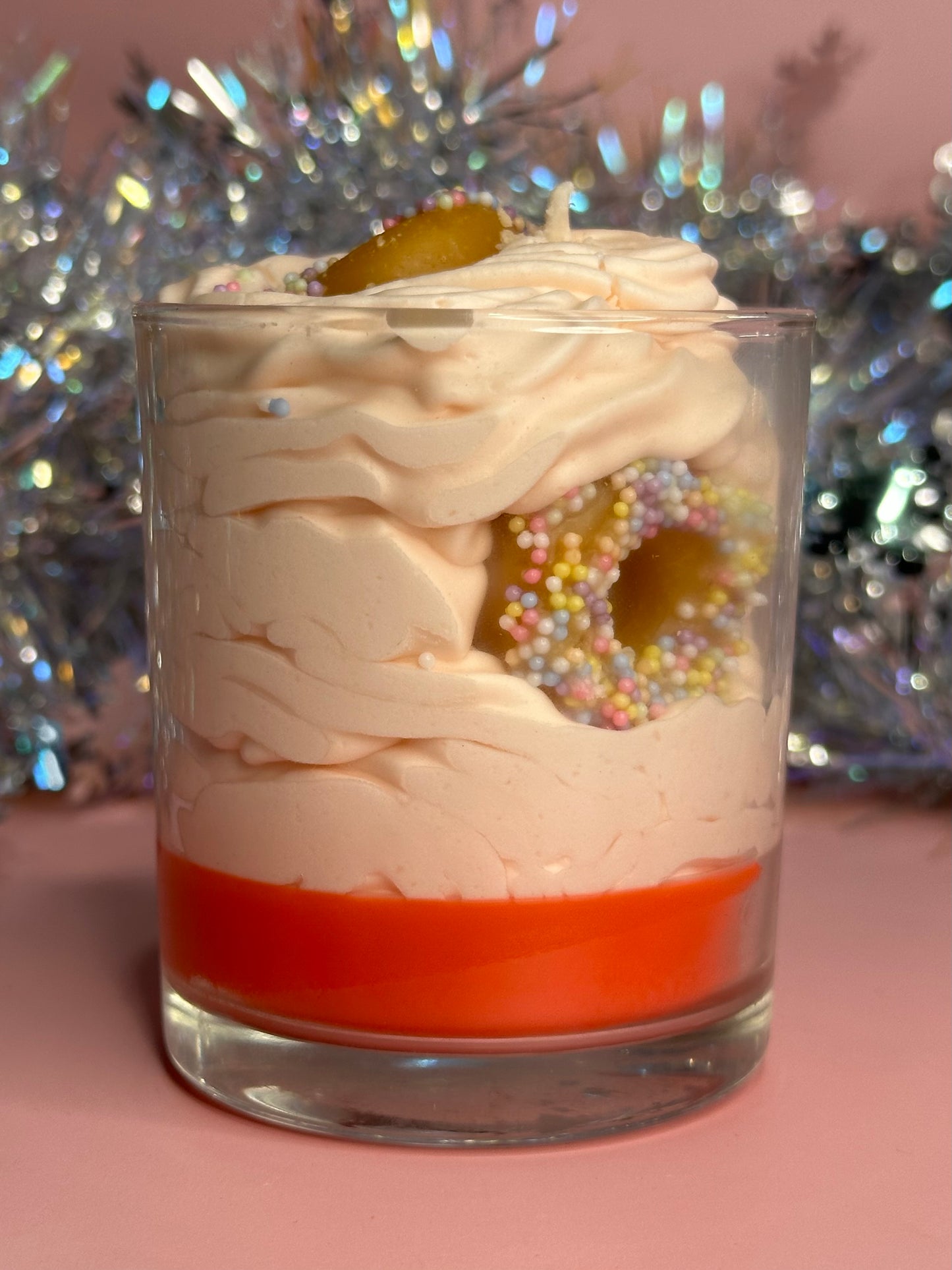 PINK FRENCH VANILLA SWIRL -  soy candle