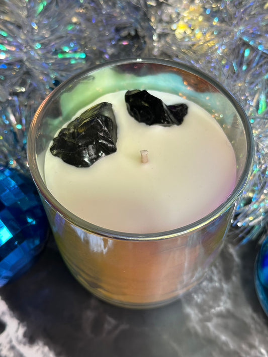 FULL MOON -  crystal stone soy candle