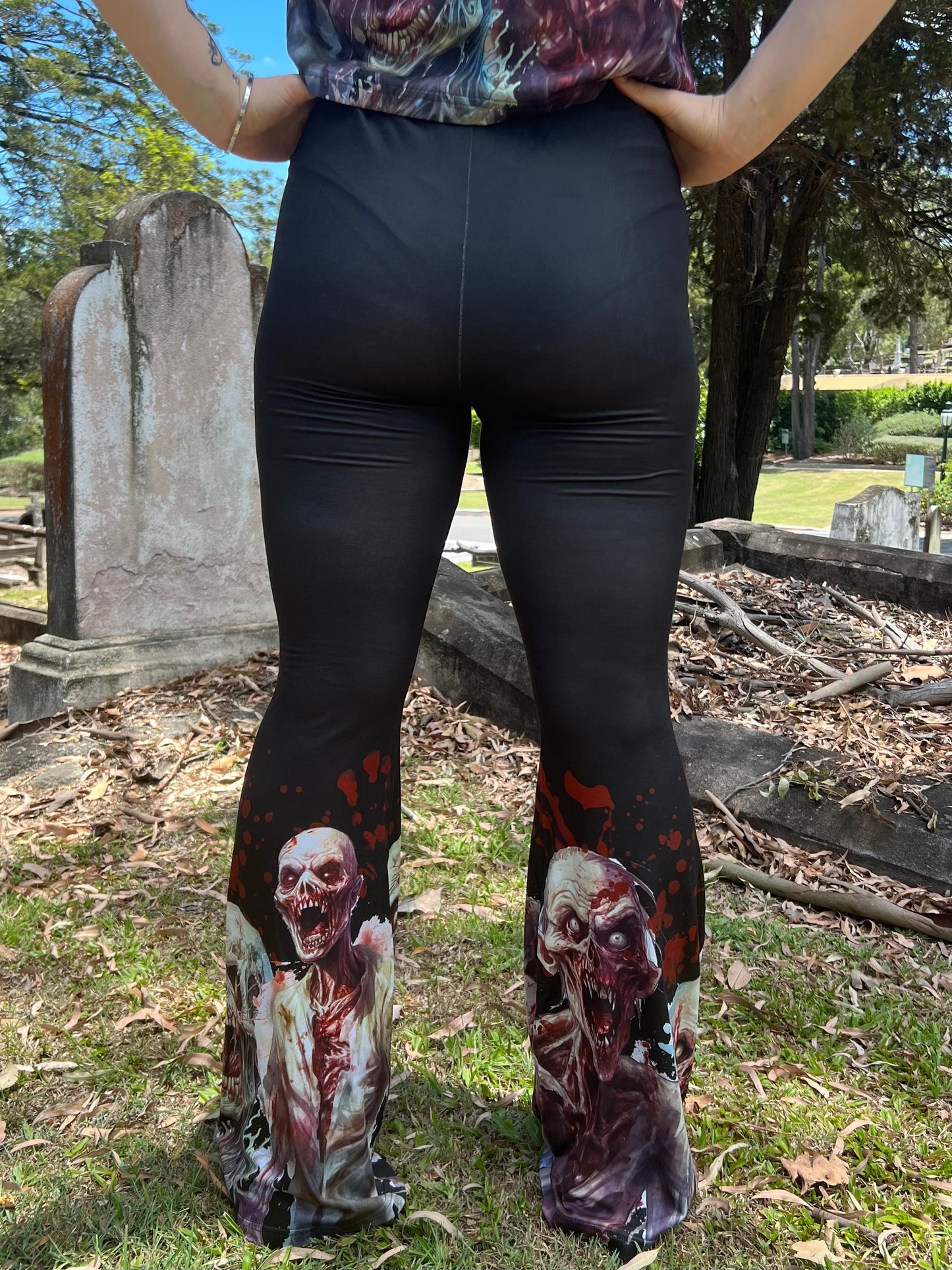 DON'T GET EATEN - zombie attack  High waist flares