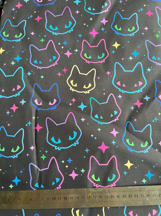 STRANGE KITTIES - Polycotton Fabric from Japan